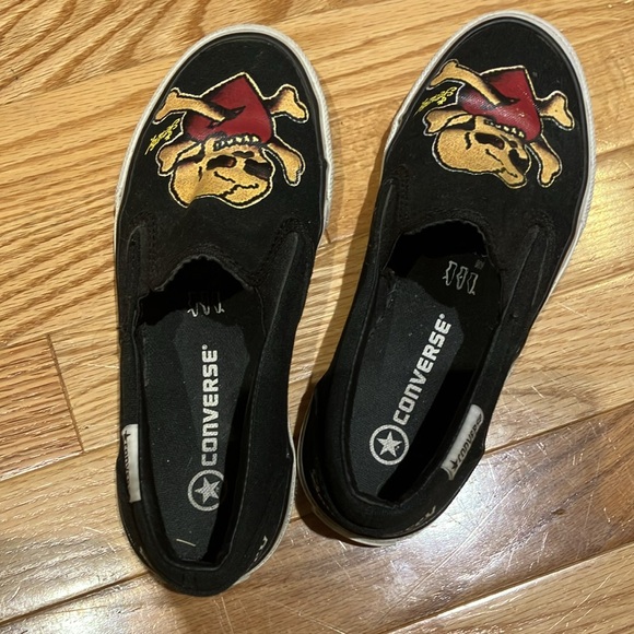 Converse sailor Jerry’s skull slip ons heart crossbones 6.5 37.5 - Picture 1 of 11